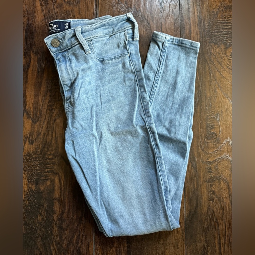 Hollister Women's High Rise Jean Leggings - Light Blue size 11
